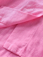 Women's Casual Roll-Up Sleeve Linen Blend Shirt